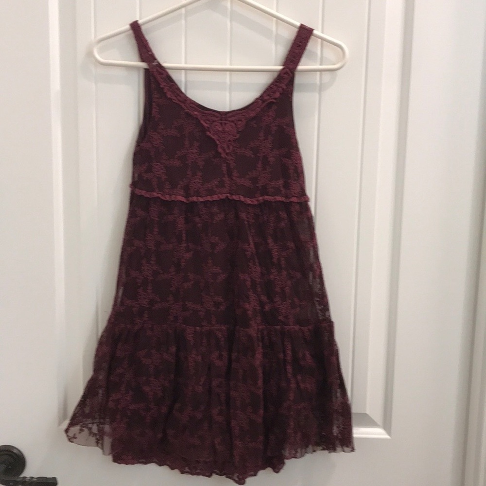 Mini Molly Burgundy Girls Tank dress 10-12